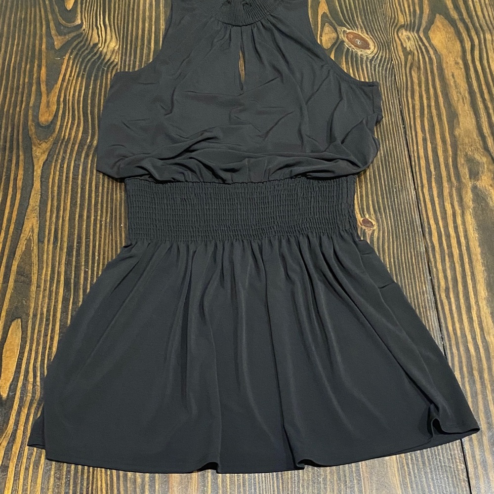 Veronica M Black Dress with Smocked Detail